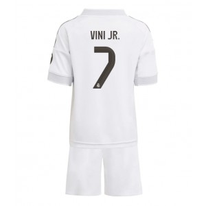 Real Madrid Vinicius Junior #7 Jalkapallovaatteet Lasten Kotipeliasu 2025-26 Lyhythihainen (+ Lyhyet housut)